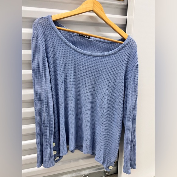 Periwinkle Blue Sweater Crew Top - Picture 1 of 4